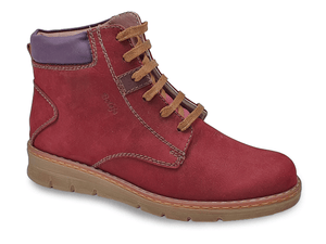 Botin color vino cuero nobuck para dama, Mod - 153 D