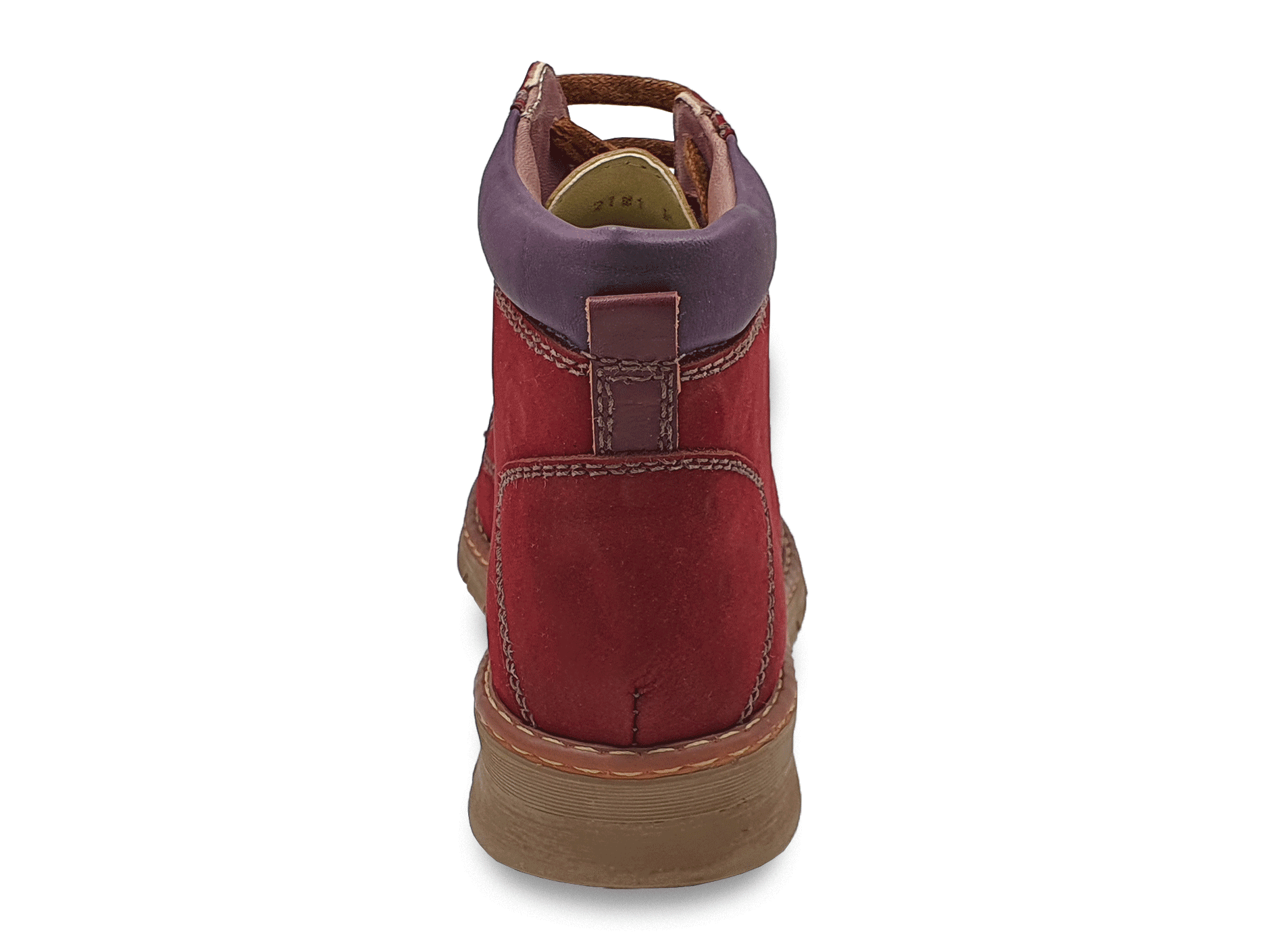 Botin color vino cuero nobuck para dama, Mod - 153 D