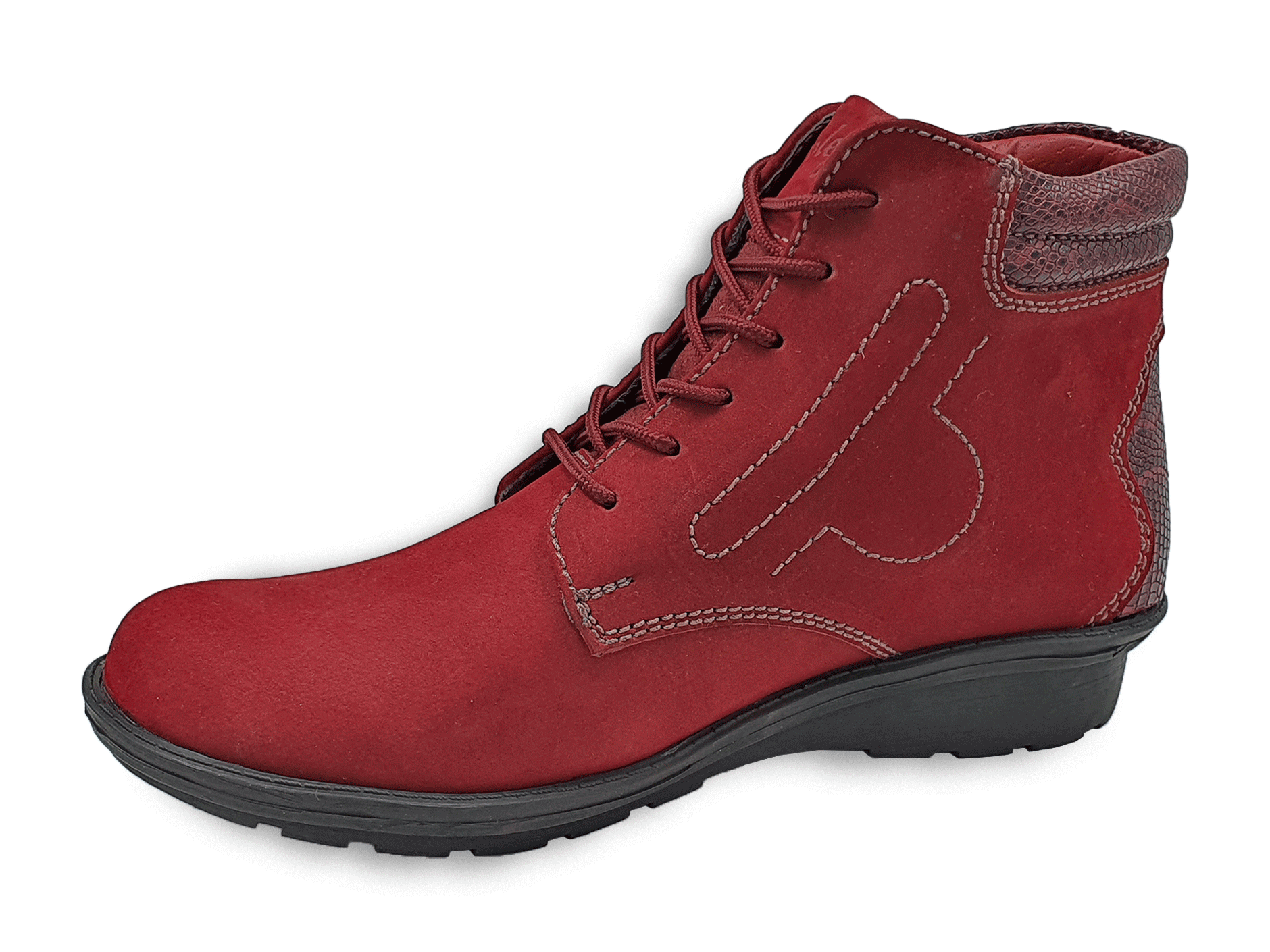 Botin color vino cuero nobuck para dama, Mod - 56 D