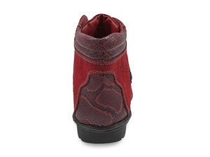 Botin color vino cuero nobuck para dama, Mod - 56 D